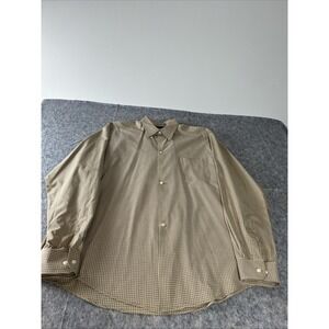 Savile Row Men's Long Sleeve Dress Shirt | Size 17‎ 36-37 Brown Check Print